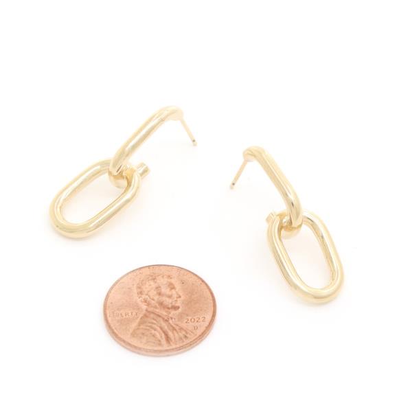 14K GOLD DIPPED DOUBLE OVAL EARRING