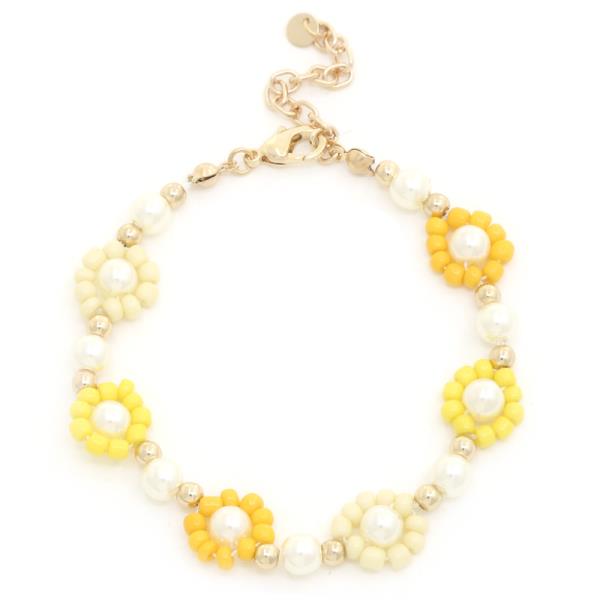 SEED BEAD FLOWER BRACELET