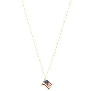 AMERICAN FLAG METAL NECKLACE