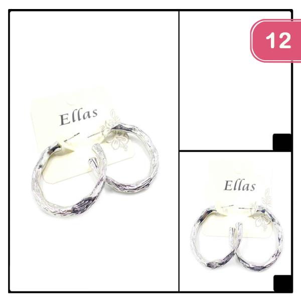 FASHION METAL HOOP EARRING (12UNITS)