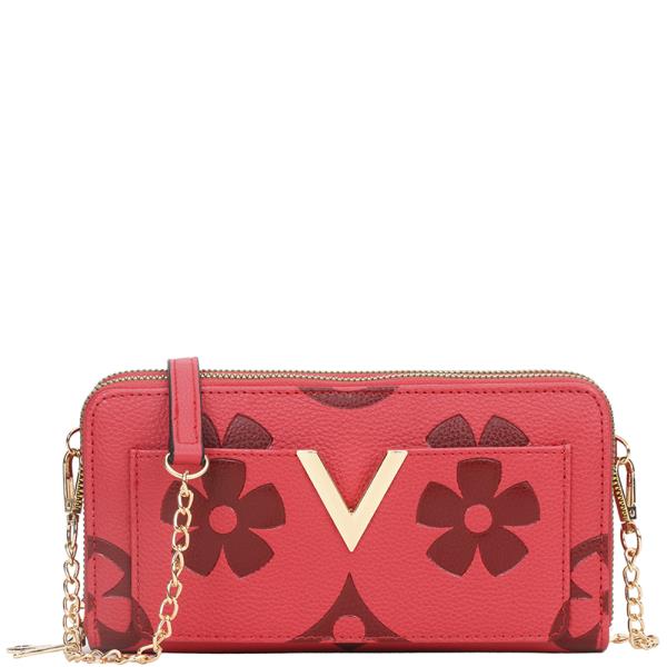 SMOOTH PRINT ZIPPER CROSSBODY WALLET BAG