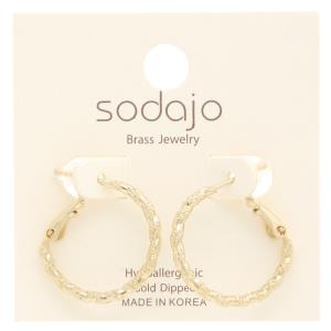 SODAJO TEXTURE GOLD DIPPED HOOP EARRING