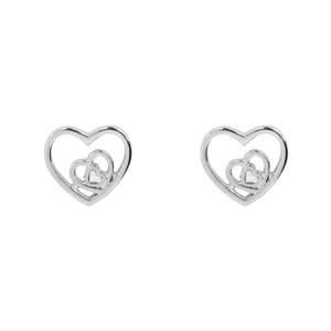 14K GOLD DIPPED OPEN HEART INSIDE  EARRING