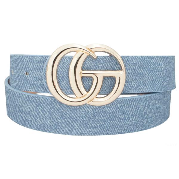 DENIM PU GO BUCKLE BELT