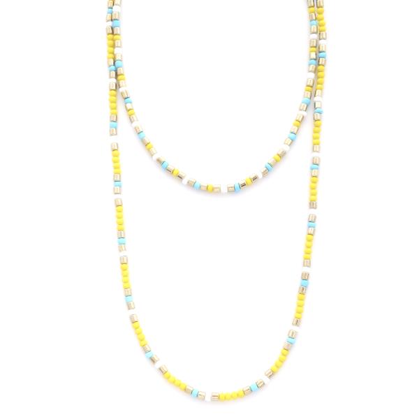 SEED BEAD 2 LAYERED LONG NECKLACE