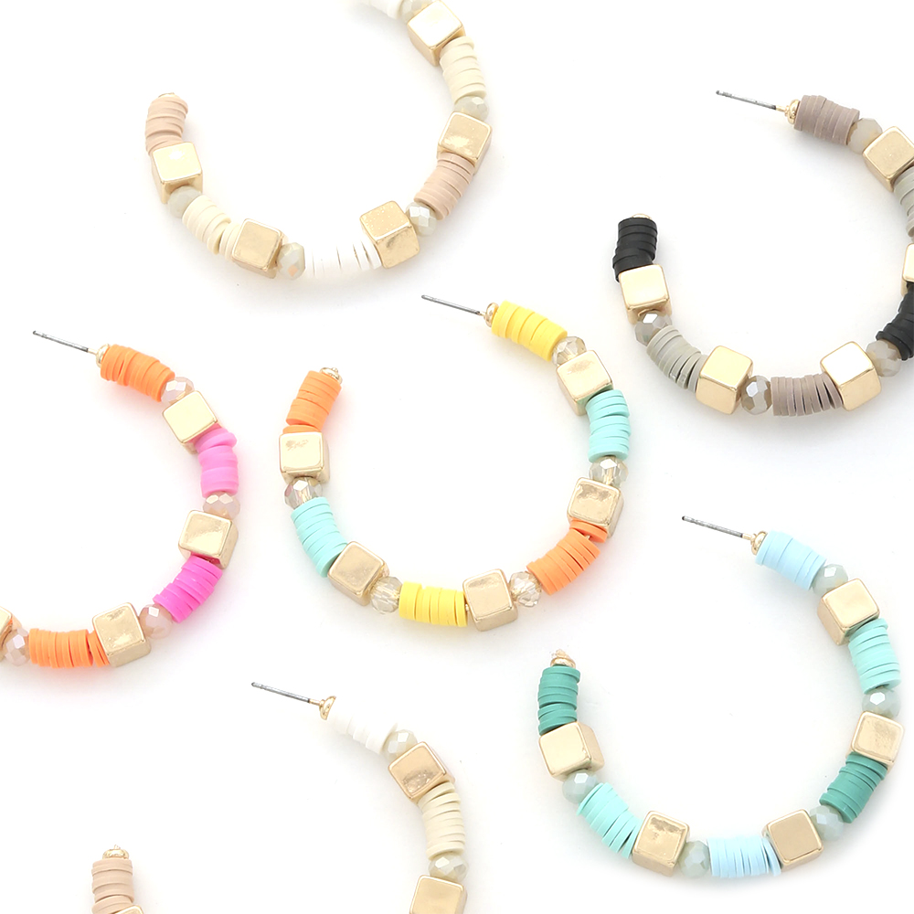 RUBBER DISC HOOP EARRING