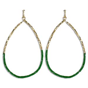 TEAR DROP TWO TONED BEAD EARRING