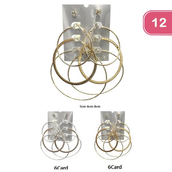 MULTI HOOP EARRING SET (12 UNITS)