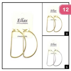 FASHION STAINLESS STEEL EARRING (12UNITS)