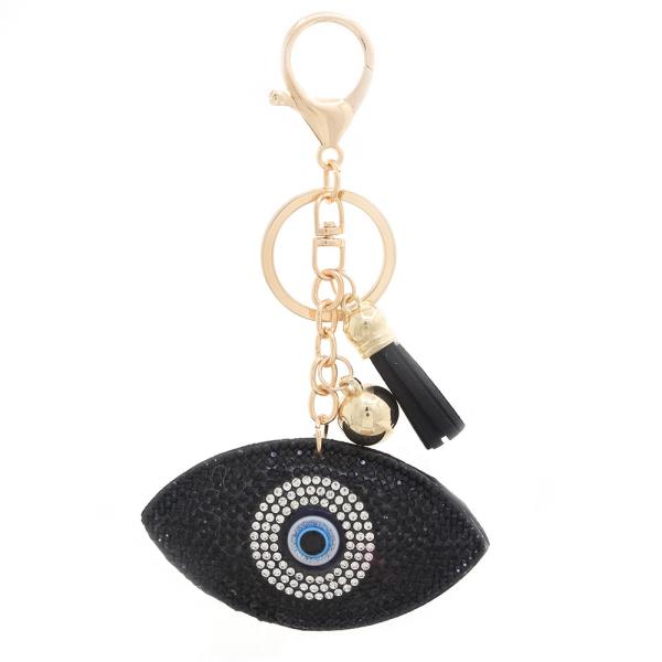 RHINESTONE EVIL EYE KEYCHAIN