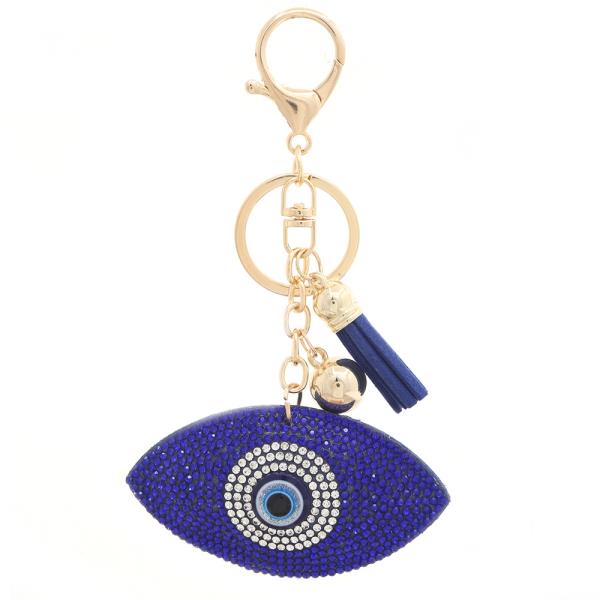 RHINESTONE EVIL EYE KEYCHAIN