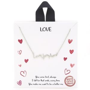18K GOLD RHODIUM DIPPED LOVE NECKLACE