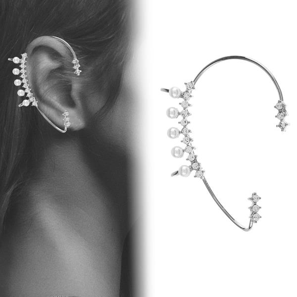 CRYSTAL PEARL EARCUFF