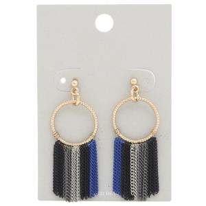 COLOR CHAIN HOOP DANGLE EARRING