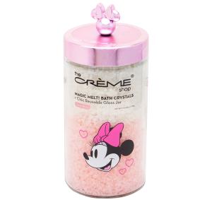 THE CREME SHOP MINNIE MAGIC MELT BATH CRYSTALS WITH CHIC REUSABLE GLASS JAR - COCO ROSE