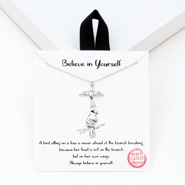 18K GOLD RHODIUM DIPPED BELIEVE IN YOURSELF NECKLACE
