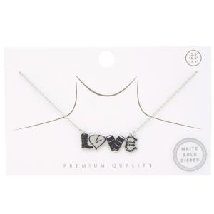 LOVE METAL PLATE NECKLACE