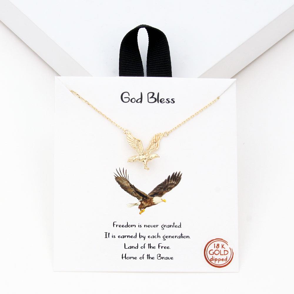 18K GOLD RHODIUM DIPPED GOD BLESS NECKLACE