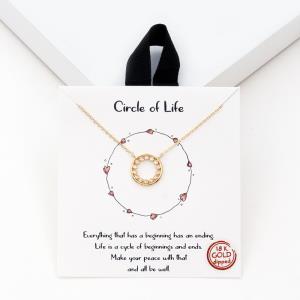 18K GOLD RHODIUM DIPPED CIRCLE OF LIFE NECKLACE