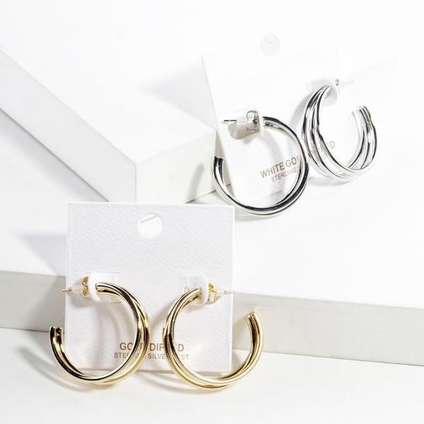 DOUBLE METAL HOOP EARRING