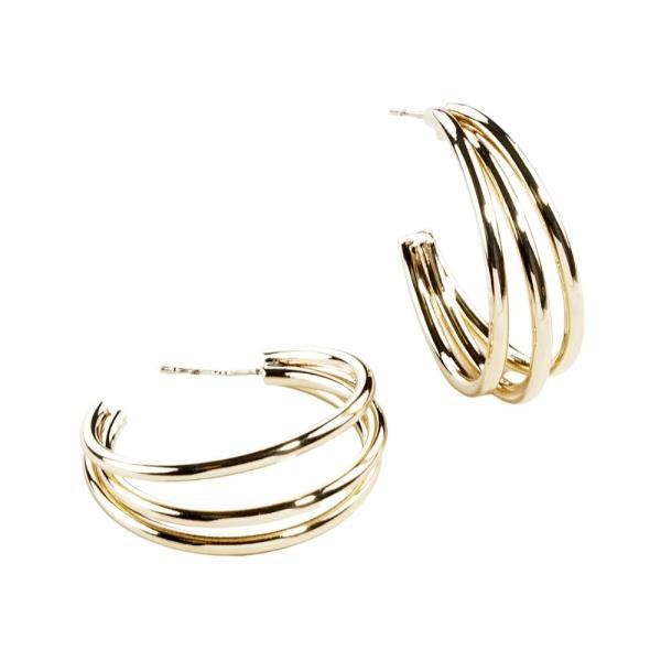 DOUBLE METAL HOOP EARRING