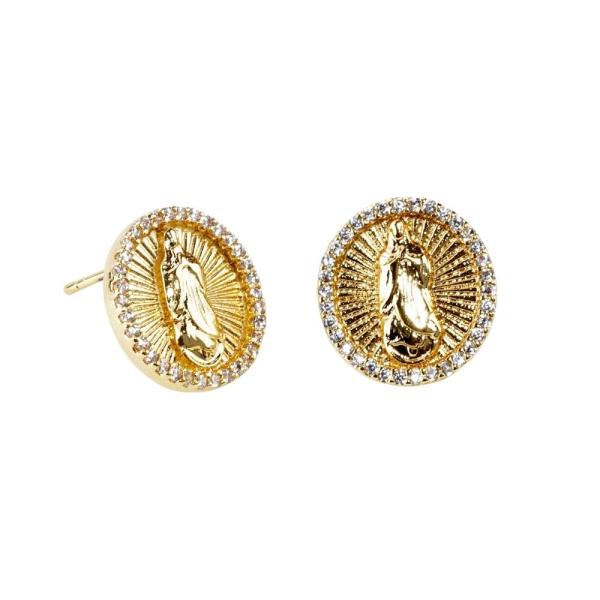 ROUND RELIGIOUS METAL EARRING