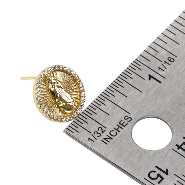 ROUND RELIGIOUS METAL EARRING