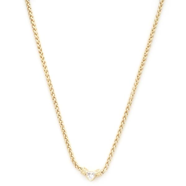 DAINTY CRYSTAL CHARM WHEAR LINK METAL NECKLACE