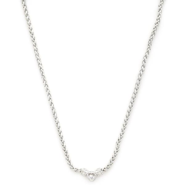 DAINTY CRYSTAL CHARM WHEAR LINK METAL NECKLACE