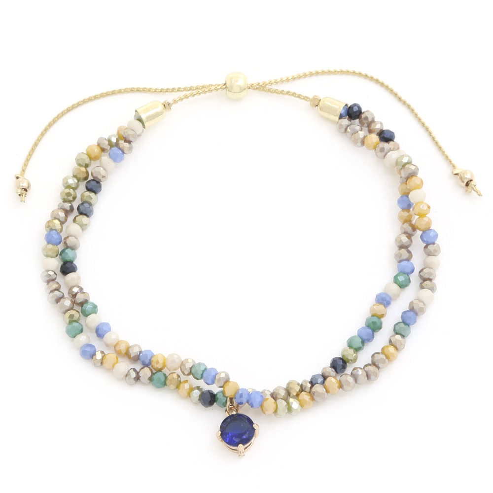 CRYSTA BEADED LAYERED SLIDE BRACELET