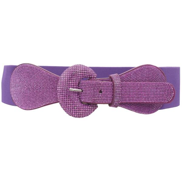 HALF RHINESTONE ELASTIC BELT