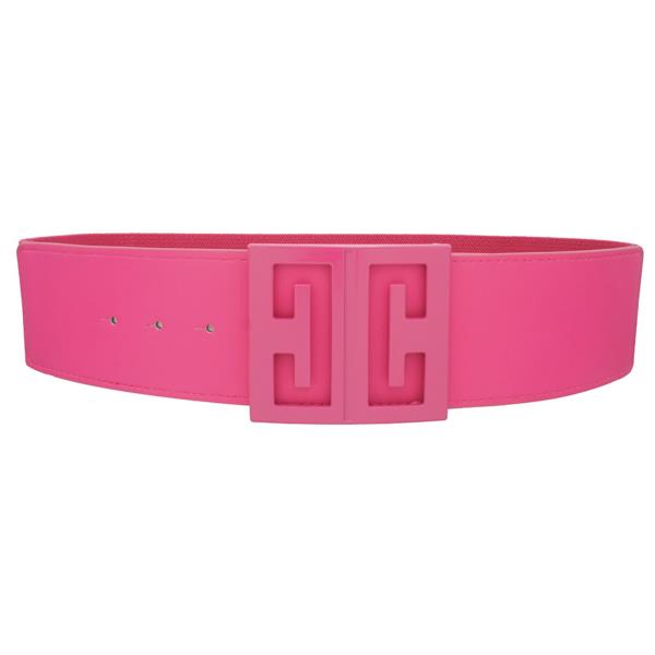 COLOR COATED MIRROR C CUT OUT BUCKLE ELASTIC BELT