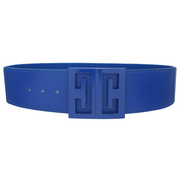 COLOR COATED MIRROR C CUT OUT BUCKLE ELASTIC BELT