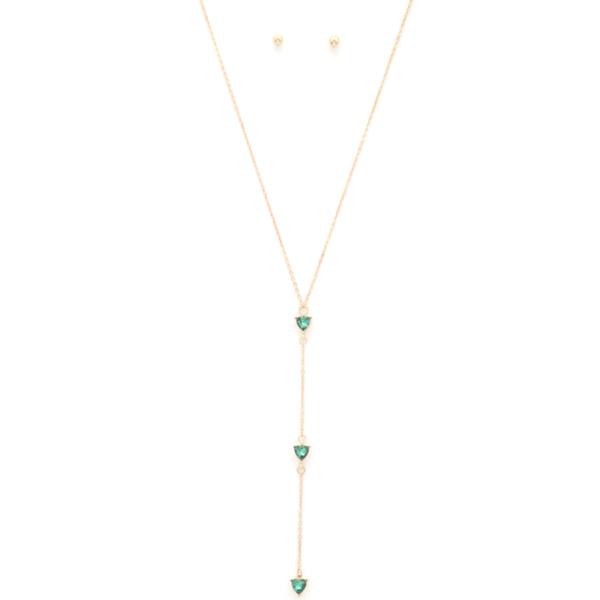 TRIPLE HEART Y SHAPE NECKLACE