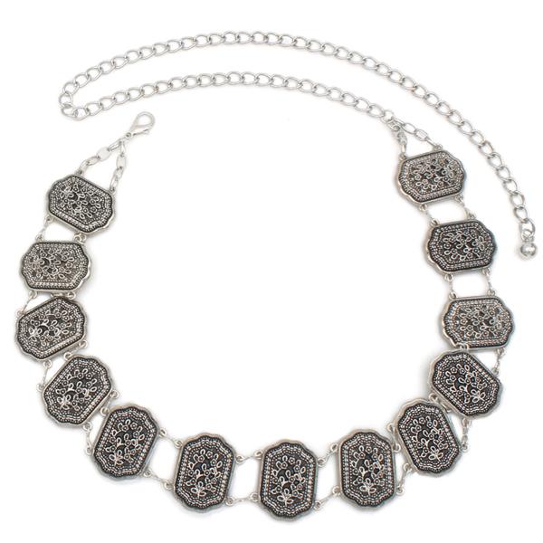 METAL FLOWER CHAIN BELT