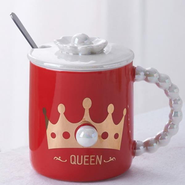 MODERN CERAMIC LETTER PRINTING HOME OFFICE MUG WITH SPOON