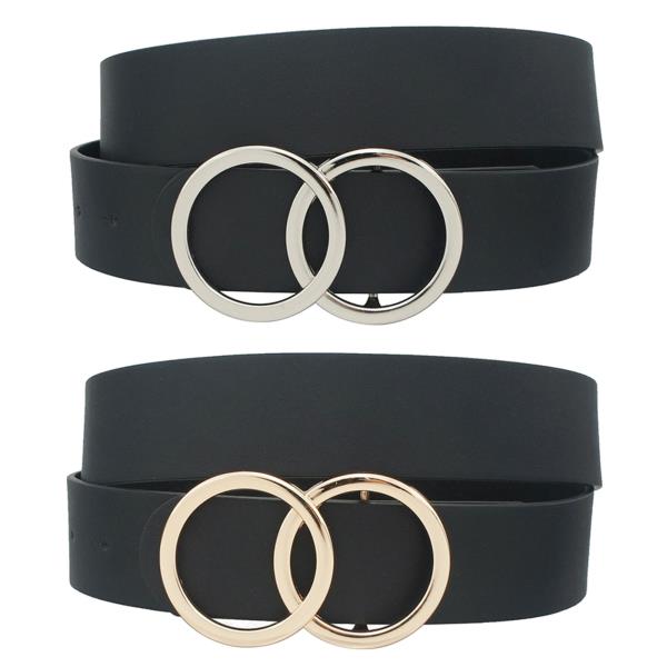 BLACK GOLD SILVER BUCKLE BELT SET