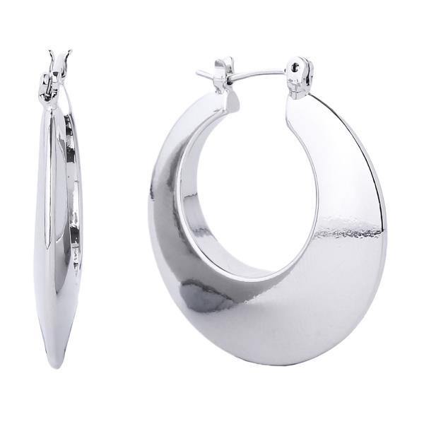 14K GOLD/WHITE GOLD DIPPED PIN CATCH HOOP EARRING