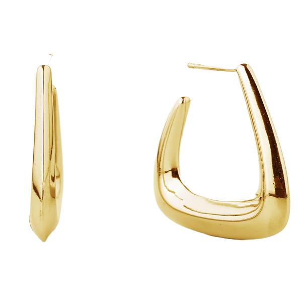 14K GOLD/WHITE GOLD DIPPED POST EARRING