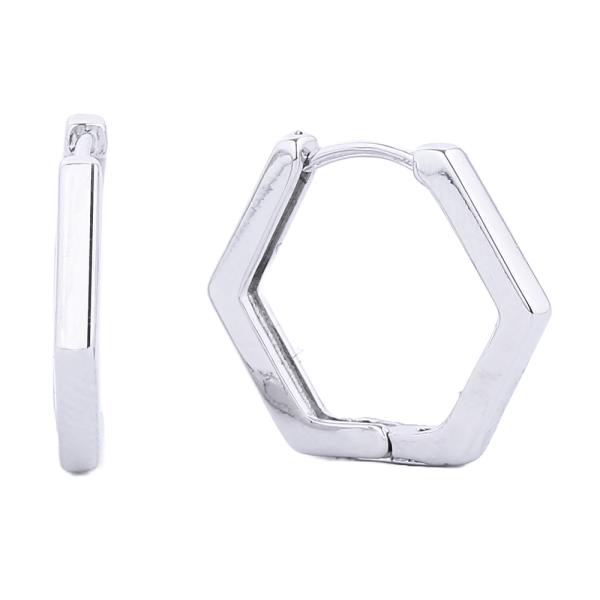 14K GOLD/WHITE GOLD DIPPED HUGGIE HOOP EARRING