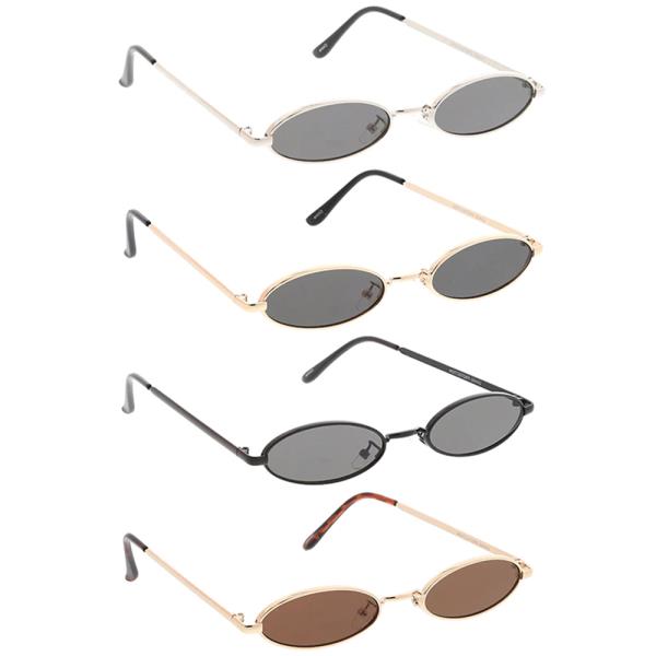 FASHION SMALL VINTAGE HIPSTER OVAL WIRE FRAME SUNGLASSES 1DZ