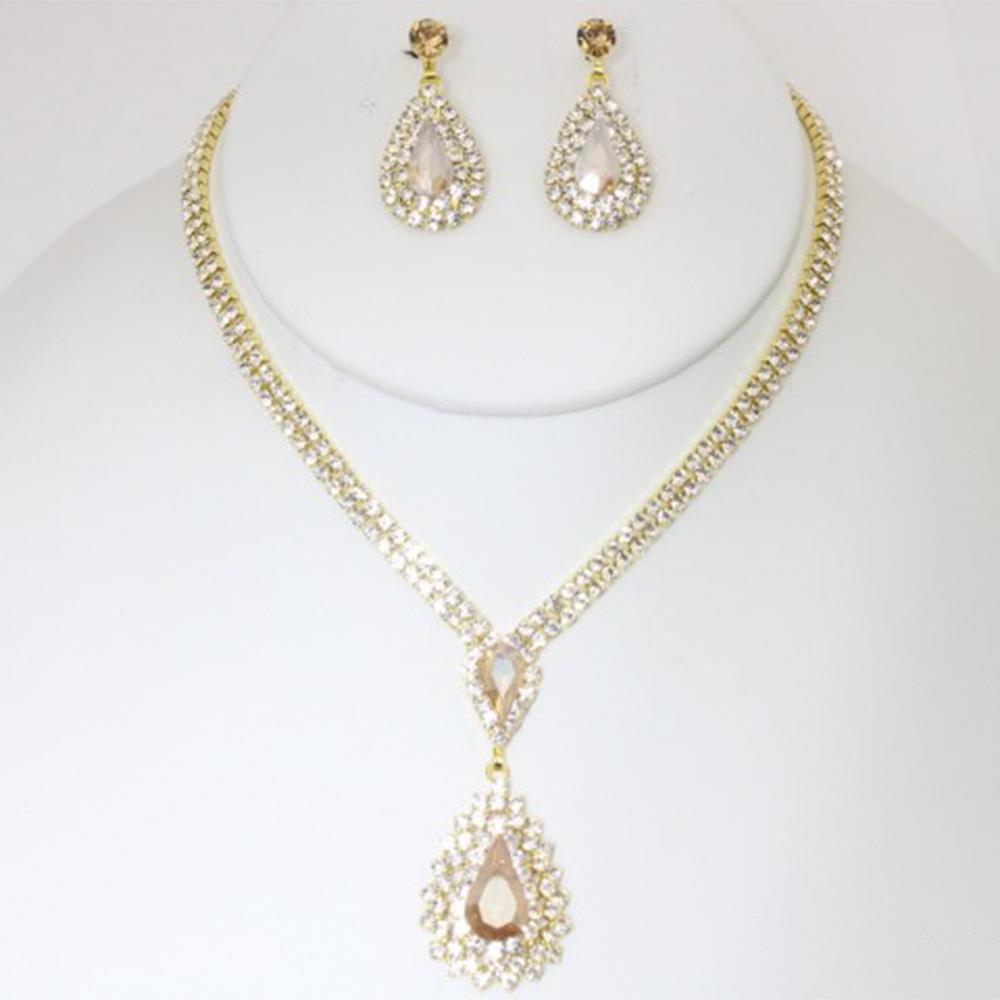 TEARDROP RHINESTONE NECKLACE