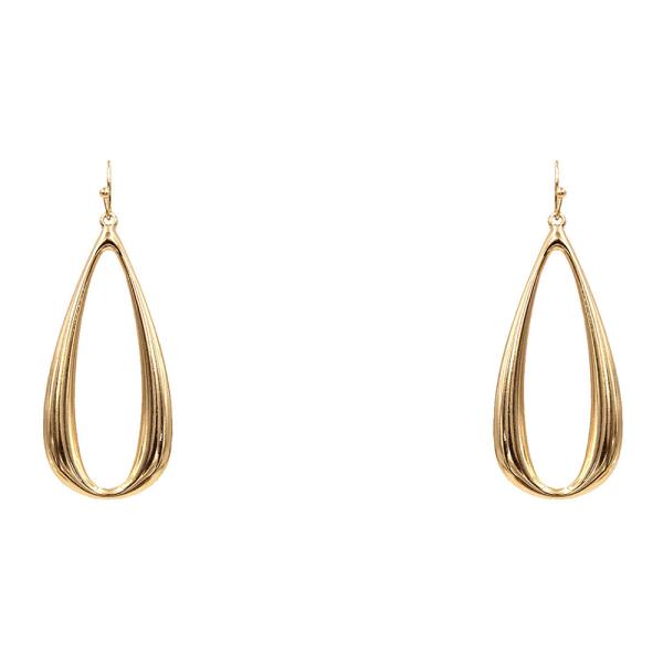 LINED LONG TEARDROP DANGLE EARRING