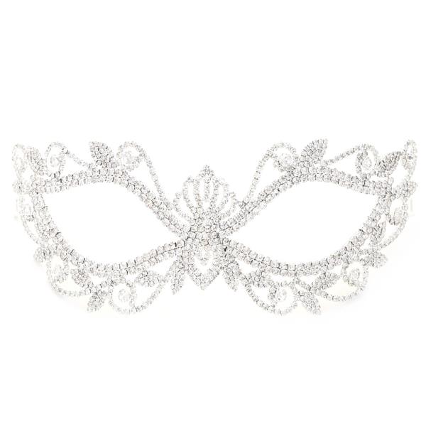 SWRIL LEAF PATTERN RHINESTONE MASQUERADE