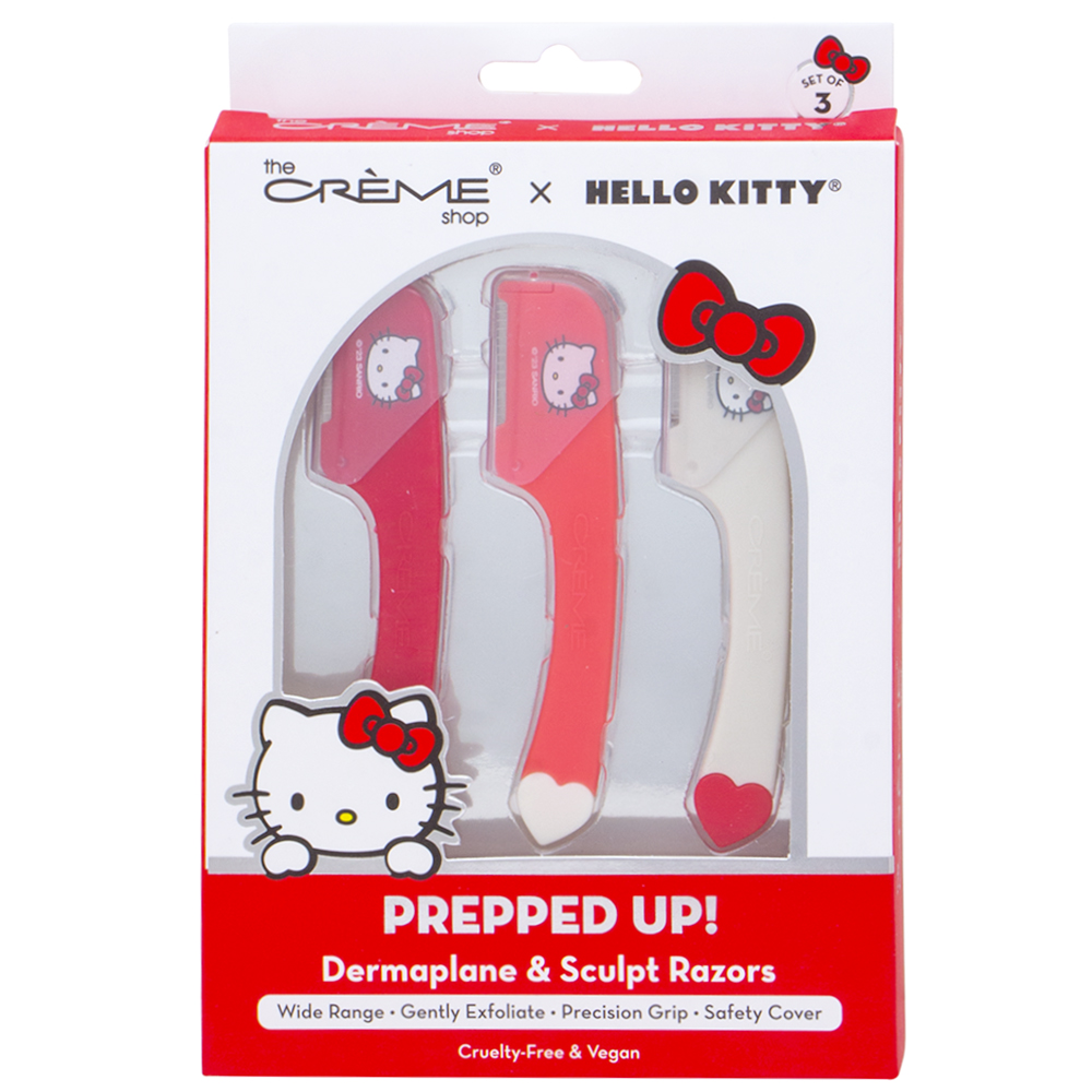 THE CREME SHOP X HELLO KITTY PREPPED UP DERMAPLANE AND SCULPT RAZORS SET OF 3