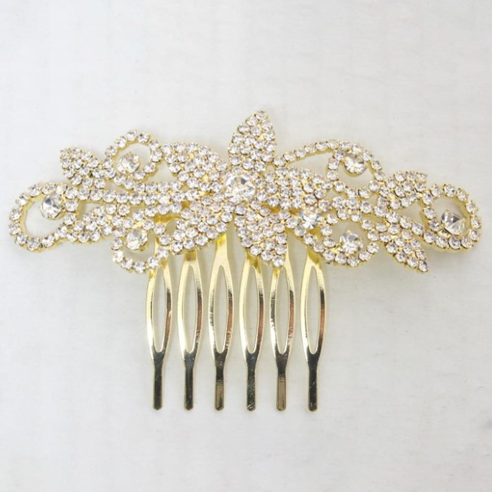 FLOWER SWIRL RHINESTONE HAIR COMB