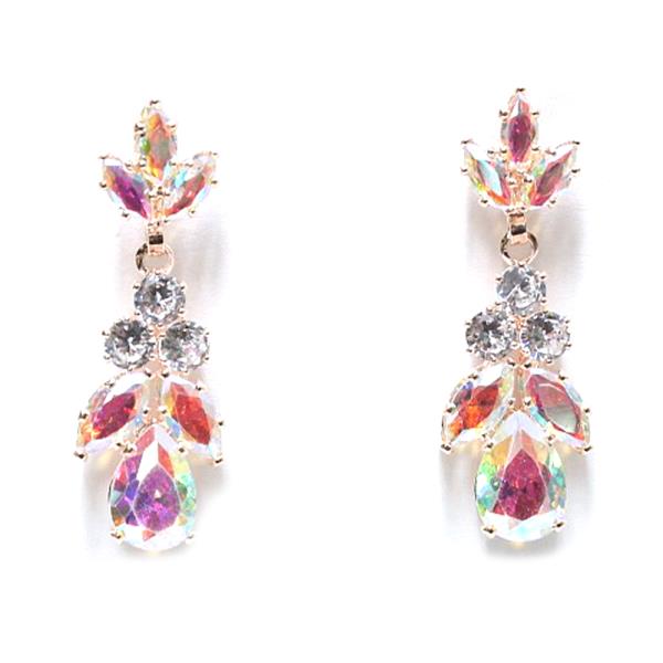 TEARDROP RHINESTONE DANGLE EARRING