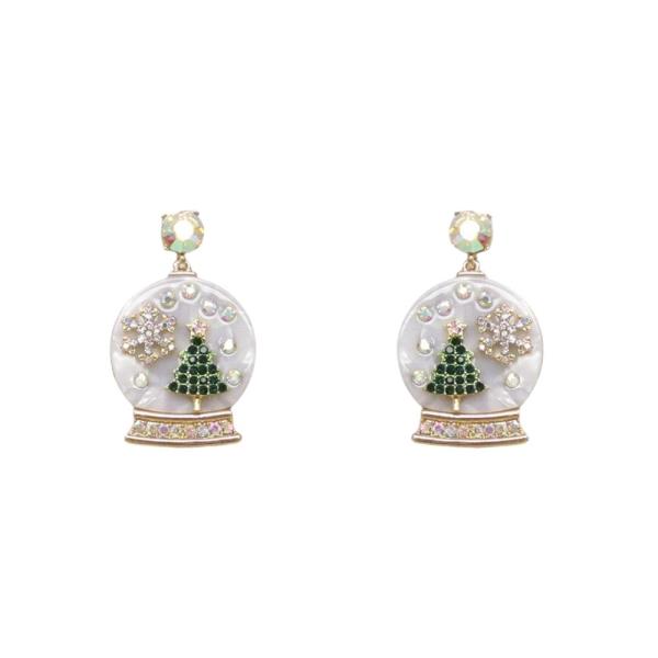 CHRISTMAS SNOW GLOBE EARRING
