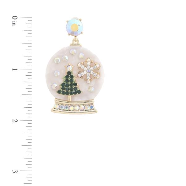 CHRISTMAS SNOW GLOBE EARRING