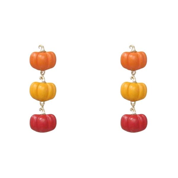 TRIPLE PUMPKIN DANGLE EARRING